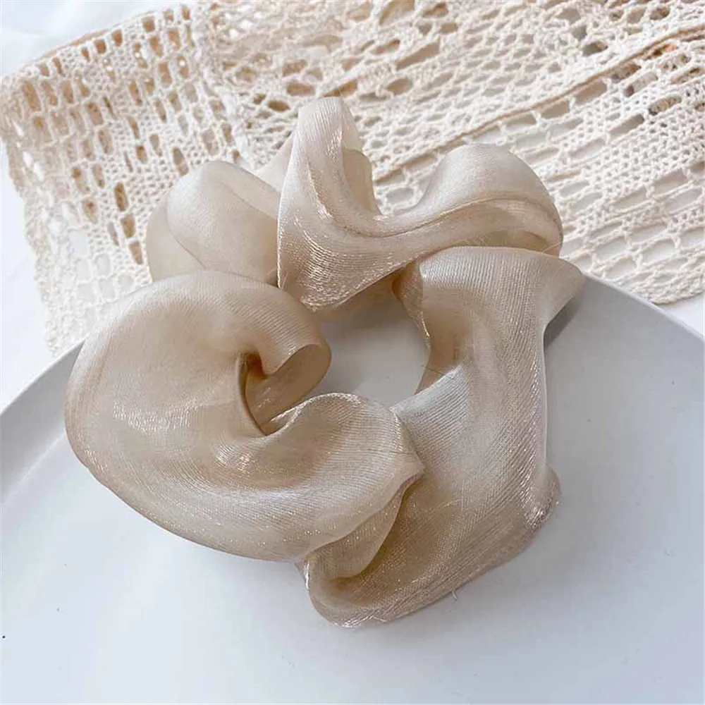 1 шт. Женские однотонные прозрачные Сатиновые резинки для волос резинка