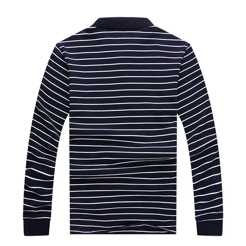

2020 New Spring Autumn Fashion High Quality Mens Polo Shirt Shark Brand Hot Sale Cotton Casual Lapel Long Sleeve Stripe Clothing