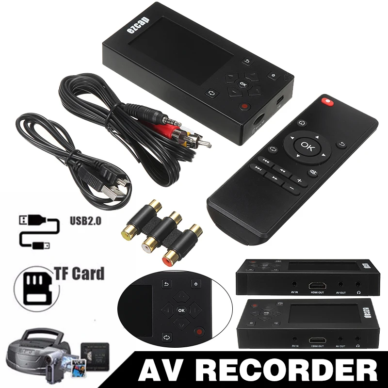 MAYITR VHS/записывающая видеокамера с цифровым USB/TF AV рекордером Многофункциональный