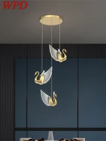 wpd nordic pendant light creative swan chandelier hanging lamp modern fixtures for living dining room