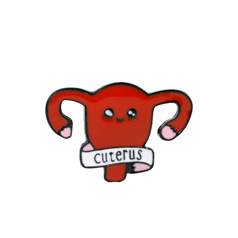 

Feminism Cartoon Red Cuterus Uterus Enamel Brooches Badge Lapel Pins Power Women' Rights Feminist Gift Girl Accessories