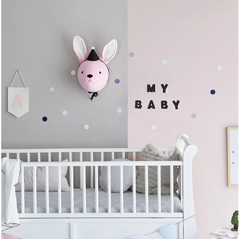 Плюшевая кукла с головой животного фламинго слон настенное крепление мягкие