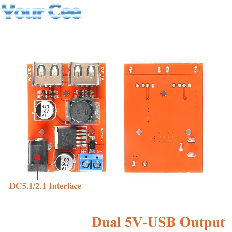 Понижающий преобразователь с двумя USB портами лампочка модулем питания 9 В 12 24 36