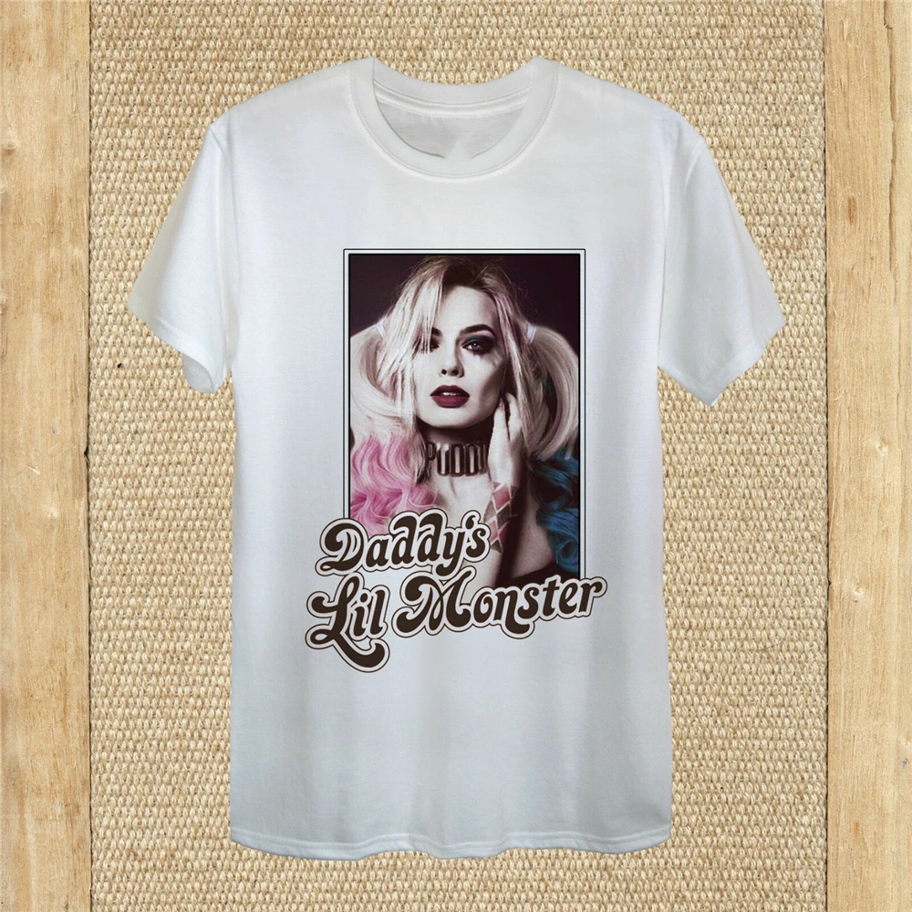 Harley Quinn Daddy'S Little Monster Футболка 100% хлопок унисекс женская для молодежи среднего