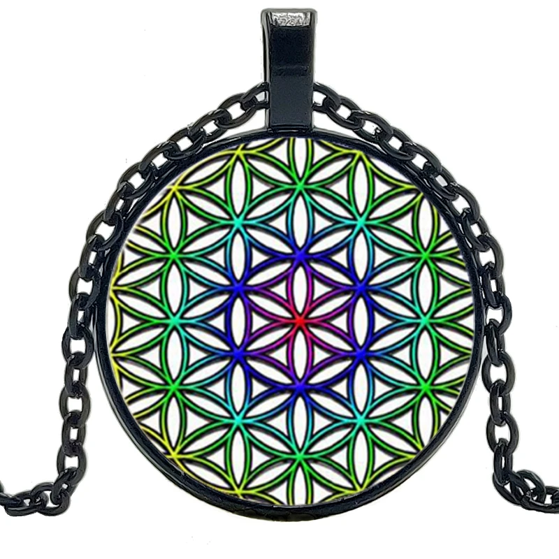 2019 Новая модная жизнь цветок ожерелье Йога чакра кулон Мандала модные стеклянные