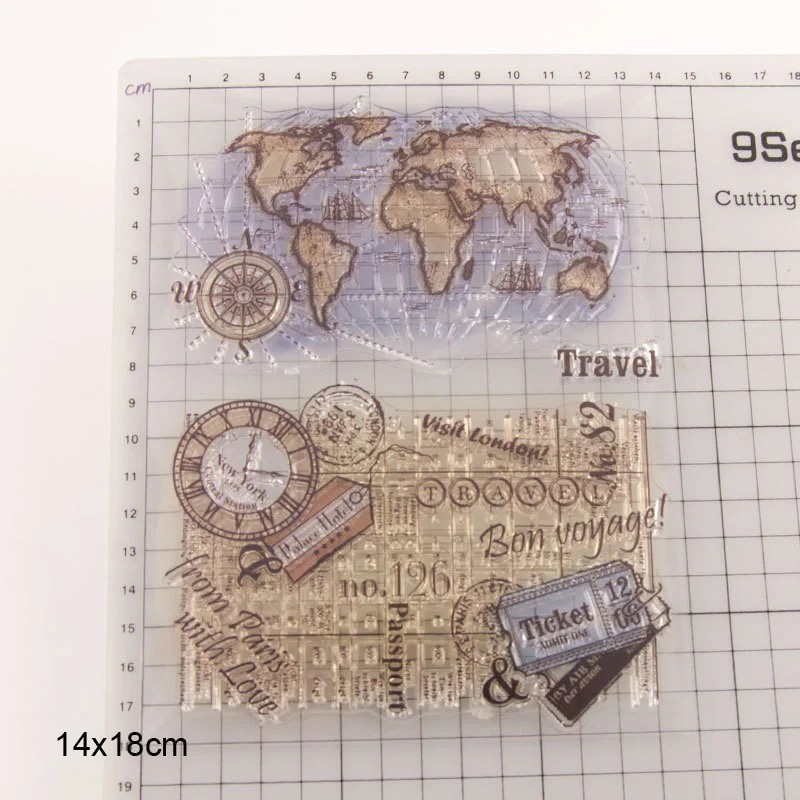 Силиконовые прозрачные штампы дорожный билет компас резиновый штамп товары для