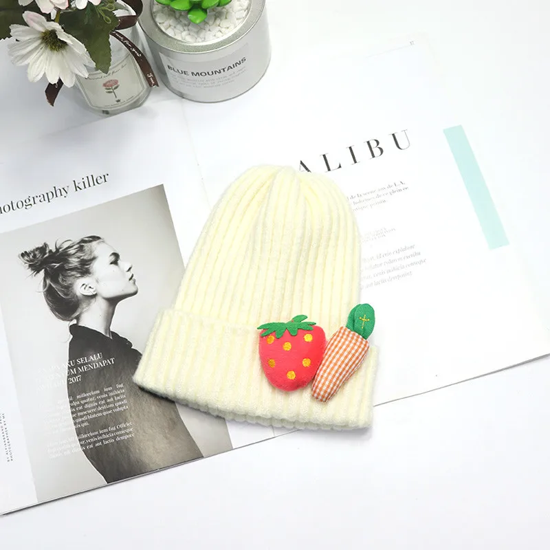 2020 Cute Toddler Girls Boys Winter Warm Beanie Hats Infant Baby Crochet Knitting Kawaii Pink Fluffy Ball Cap Bonnet | Детская одежда и