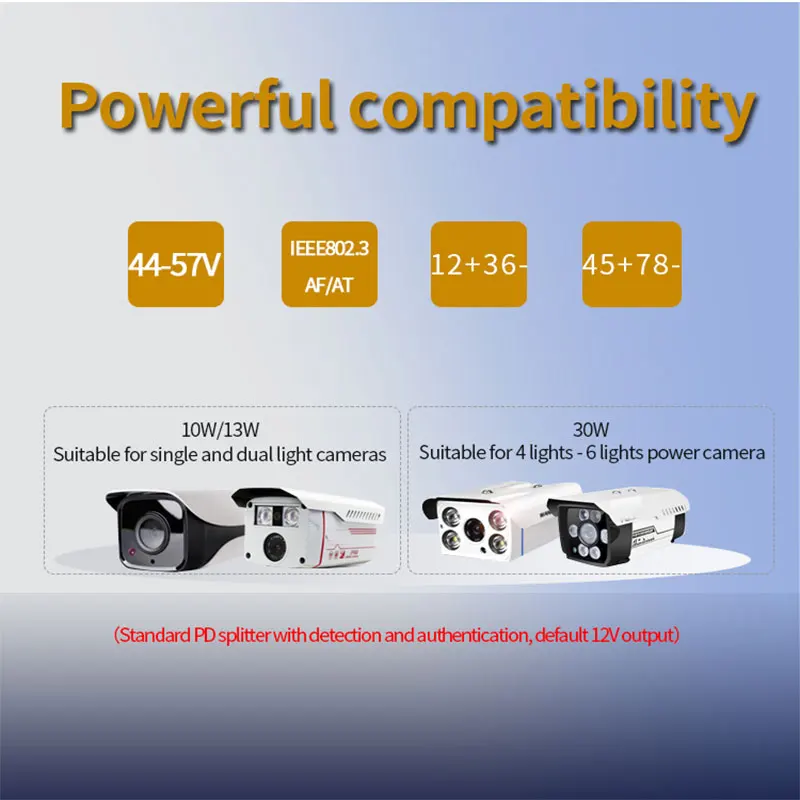 48V 5V 12V активный изолированный PoE сплитер IEEE802.3af/12 v Водонепроницаемый сплиттер 5v Micro USB poe