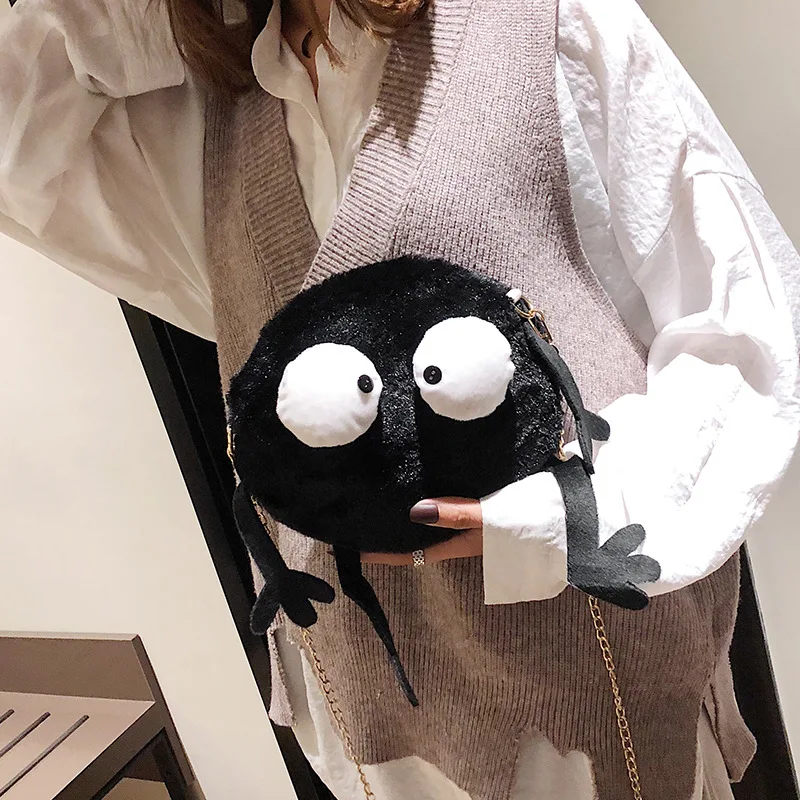 Плюшевая Маленькая женская сумка 2019 новая пародия маленький монстр цепь на плечо