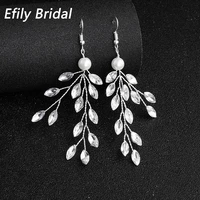 efily handmade crystal earrings for women accessories 2021 new fashion silver color drop earring party jewelry bridesmaid gifts