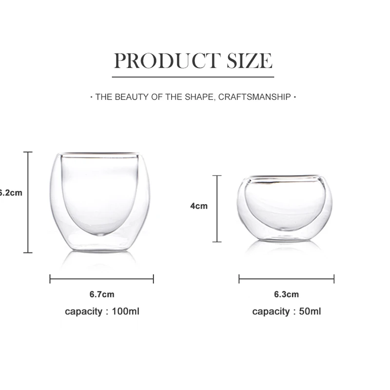 SENDIAN двойная прозрачная стеклянная чайная чашка термостойкая ручной работы