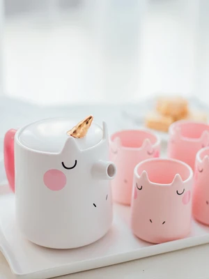 Милый набор кистей с ручкой в форме единорога бытовой Чай чашка японский