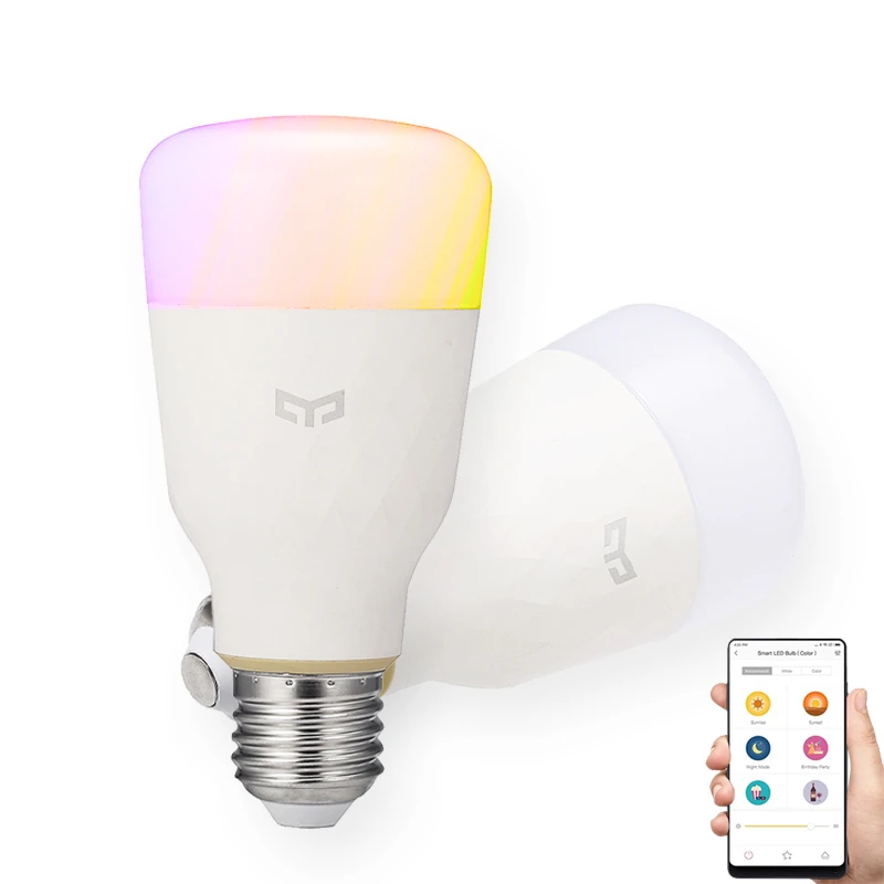 Yeelight YLDP06YL E26 E27 10Вт кзсв смарт-управляемая лампа работает с Amazon Alexa AC100-240V для струйного принтера Desk Ночной светильник