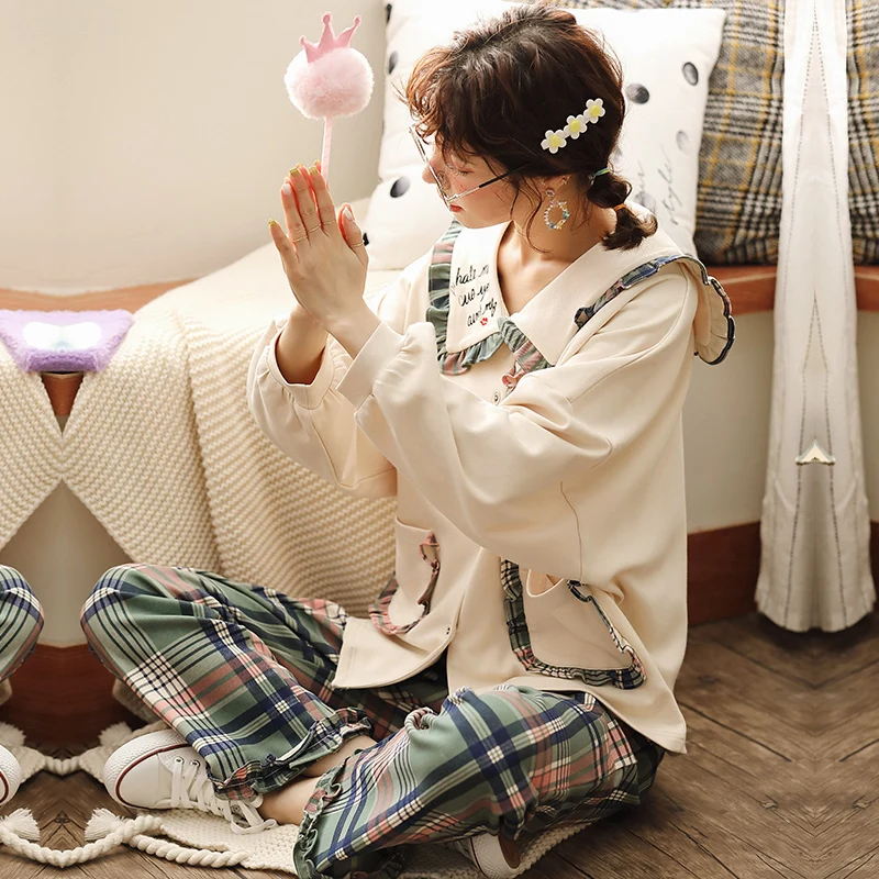 JRMISSLI сексуальная Хлопковая пижама набор новинка для женщин с длинным рукавом