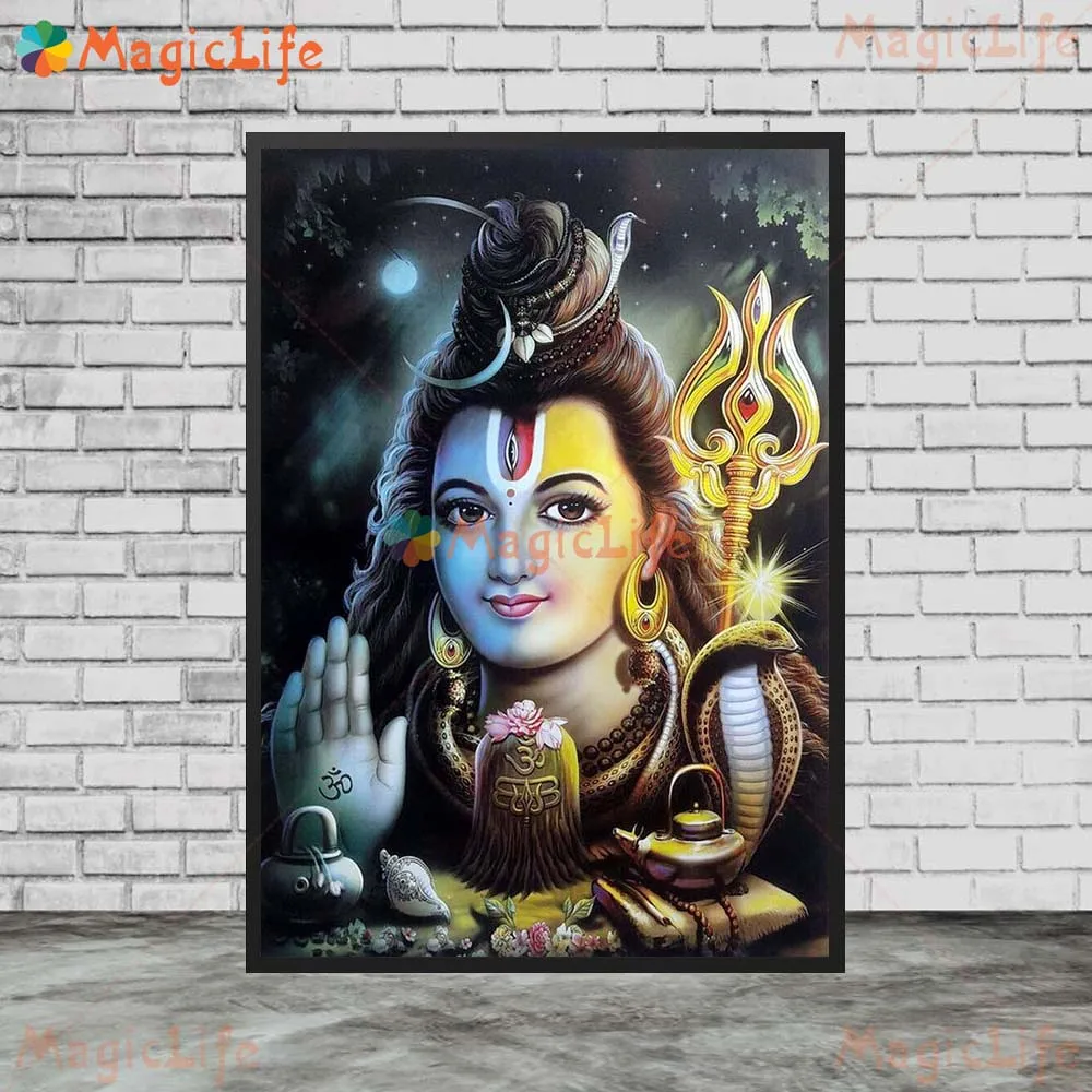 Shiva Hinduism богиня Индии настенное искусство холст живопись Бог разрушения