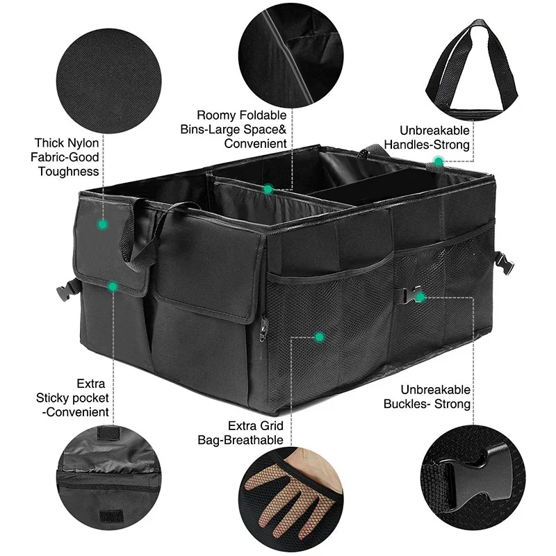 JOYLOVE Eco-Friendly Super Strong &amp Durable Collapsible Car Trunk Organizer Cargo Storage Box For Auto Trucks SUV | Дом и сад