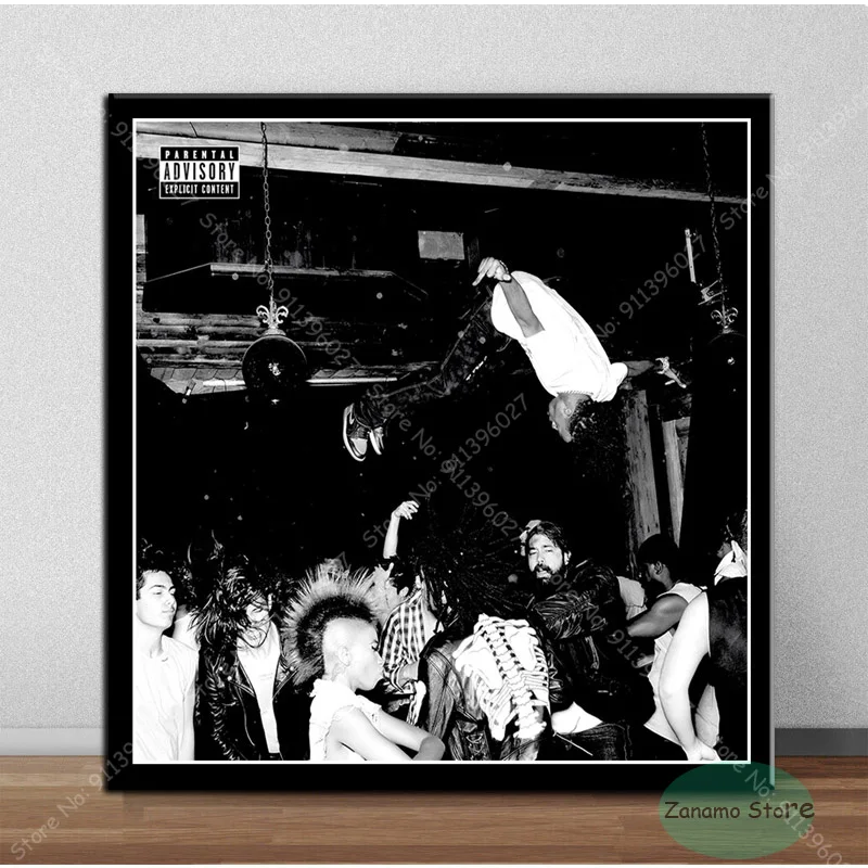 Альбом TZ56 Playboi Carti с изображением Красной музыки постер на холсте HD-печатью
