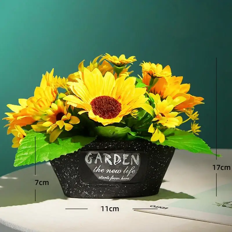 Букет подсолнухов Шелковый цветок высокого качества искусственный в горшке