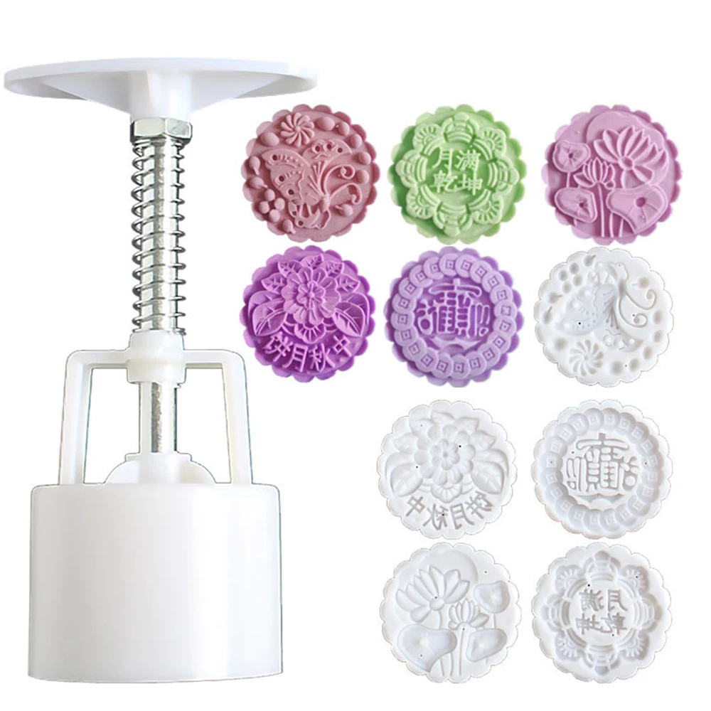 

Moon Cake Mold Stamp Mid Autumn Festival DIY Hand Press Flower Mould Baking Tool 125g Moon Cake Mould Decoration Tool