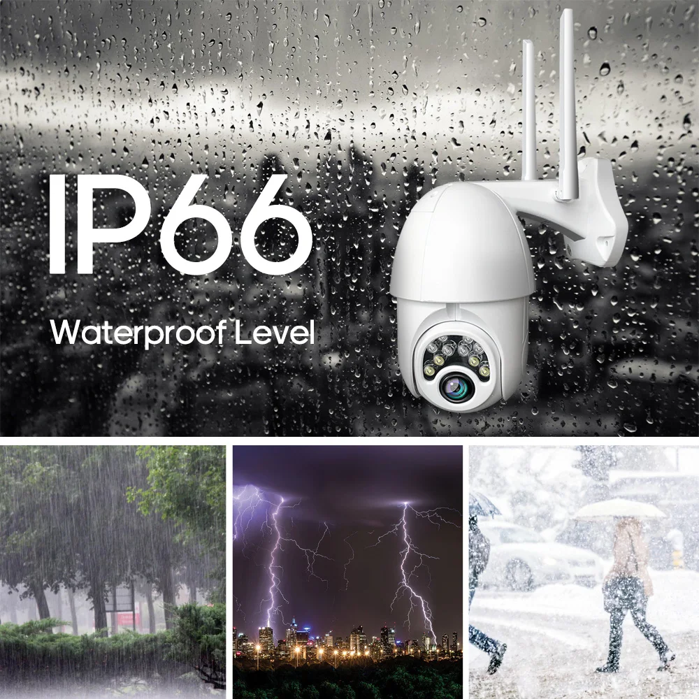 

1080p IP Camera 2MP Outdoor Security Speed Dome Surveillance IP Camara Onvif Wi-Fi CCTV IR Camera Exterior TF Card Night Vision