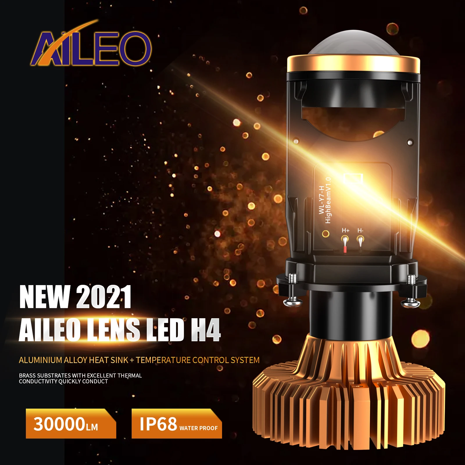 AILEO H4 светодиодный лампы для фар Canbus объектив Мини-объектив проектора