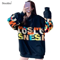 womens hoodie spring and autumn sports sweater 2021 fashion casual pullover jacket hooded printed sweatshirt large size loose