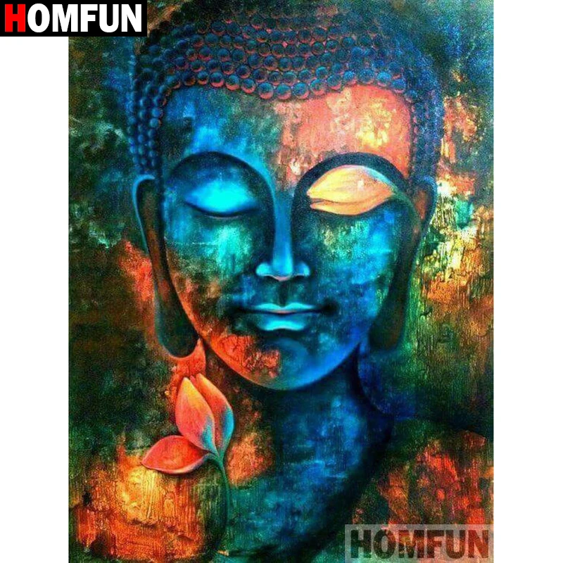 

HOMFUN 5D DIY Diamond Painting "Religious Buddha" Full Drill Resin Diamond Embroidery Cross Stitch Home Decor A27437