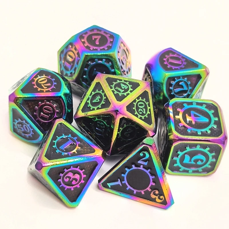 Новейшие высококлассные многогранные кубики металлические кости 7 шт./компл.