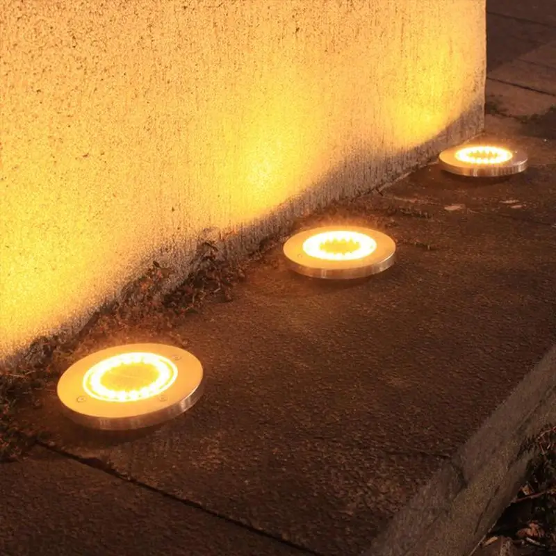 VKTECH 1/4 шт. 20LED Солнечный Скрытая лампа IP65 Водонепроницаемый дорожный огни Открытый Сад Путь декор для подземных ламп освещения тротуара