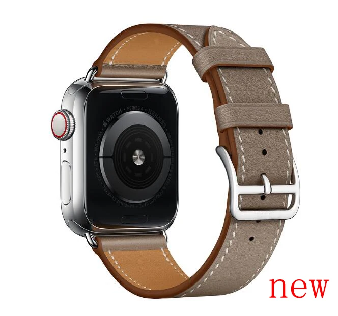 Лучшая цена для Apple Watch, кожаный ремешок-манжета, 42 мм, 38 мм, 40 мм, 44 мм, браслет для iWatch, ремешок серии 4, 3, 2, 1, серия 5 - Цвет ремешка: Single-gray brown