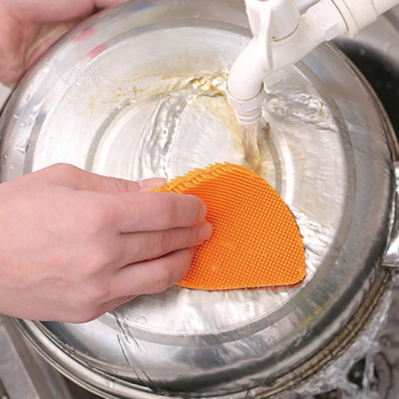 Силиконовая Чистящая Щетка в форме листа скребок для мытья посуды чистящие