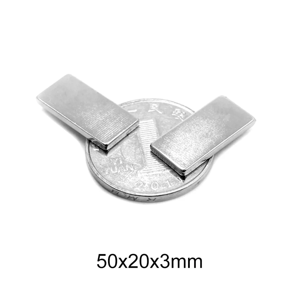 Сильный неодимовый магнит NdFeB 2 ~ 20 шт. 50x20x3 мм редкоземельный лист 50*20*3 |