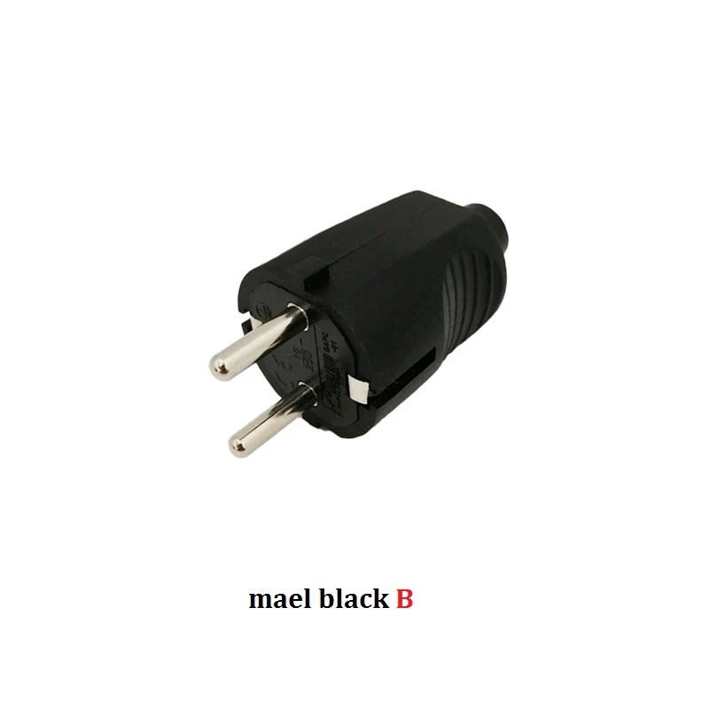 femael balck B 16A 250V EU Германии универсальную пробку Мощность разъем адаптера Мужской Женский электрические вилки для путешествий и дома, съемный Мощность штепсельной вилки - Цвет: femael balck B