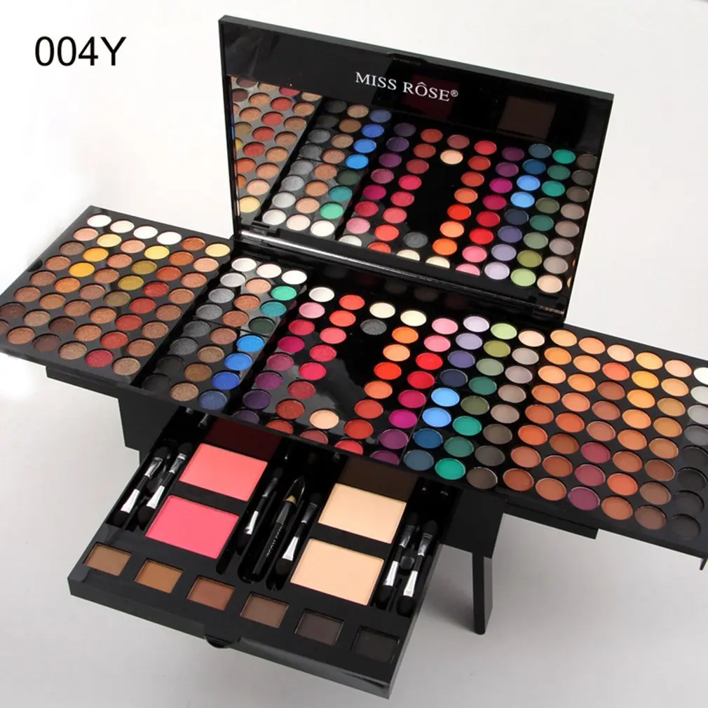 

MISS ROSE 180 Color Piano Box Eyeshadow Makeup Palette Case Nude Shimmer Eye Shadow Palette With Brush Eyebrow Powder Blusher