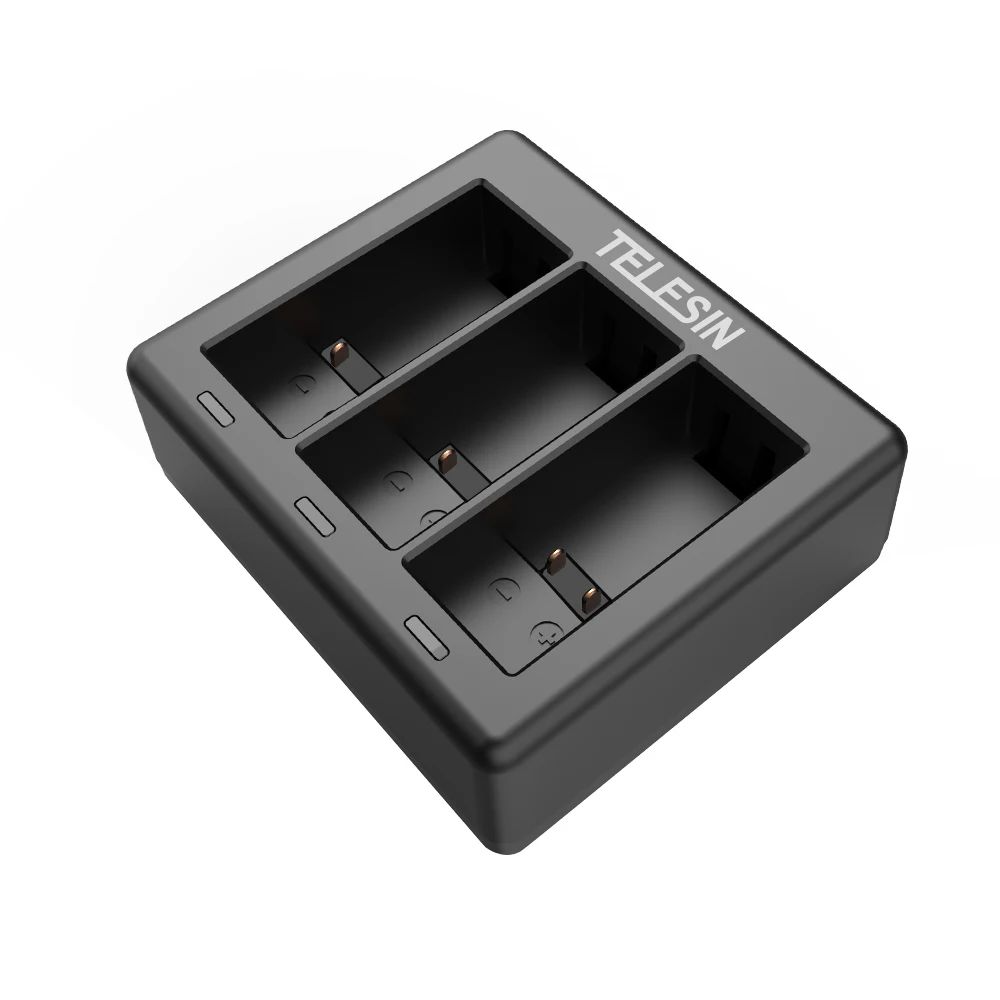 

TELESIN Triple Channel Battery Charger for GoPro HERO 10 9 Black with Type C Cable 3 Way Fast Charging Action Camera Accessories