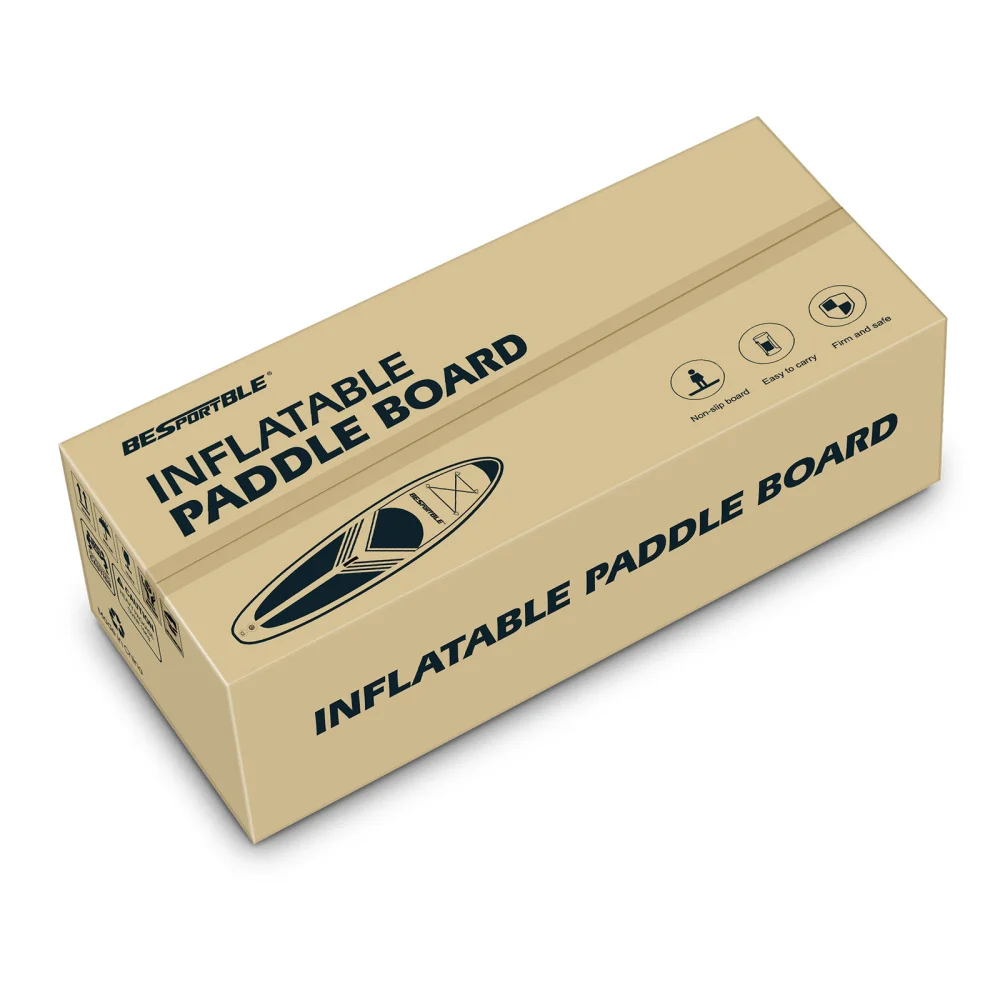 

BESPORTBLE Inflatable Board 120x30x6" Inflatable Surfboard Non-slip Deck Standing Board with Pump Removable Fin Paddle