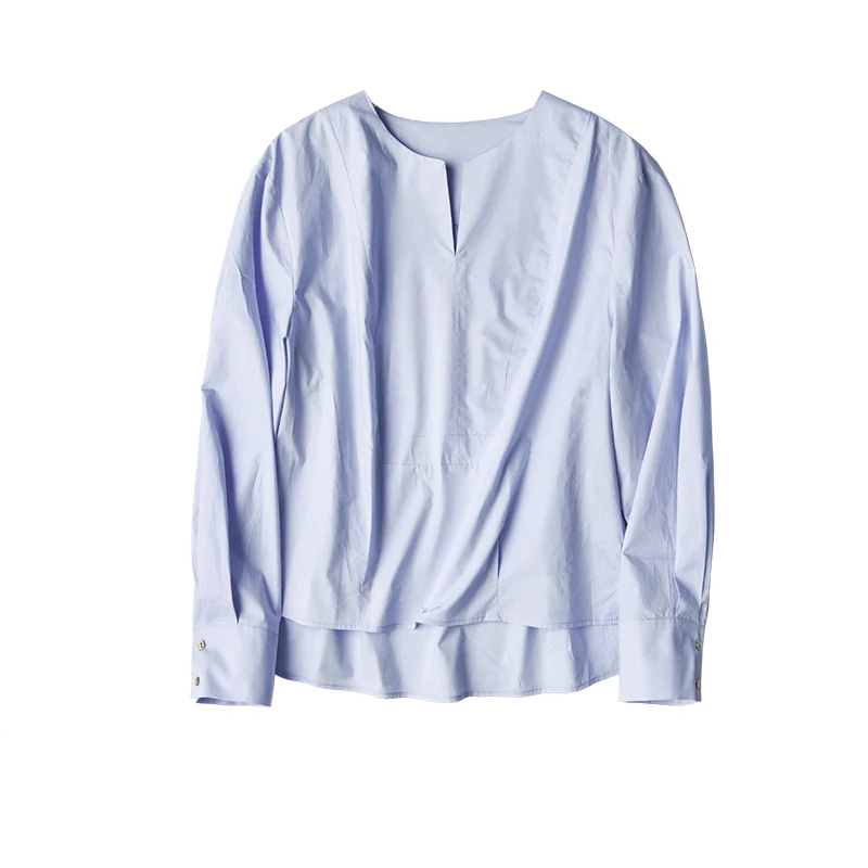 

SHUCHAN Womens Tops and Blouses100% Cotton Casual Blusas Rojas Mujer lady Tops Full Sleeve Free Shipping Items Clothes