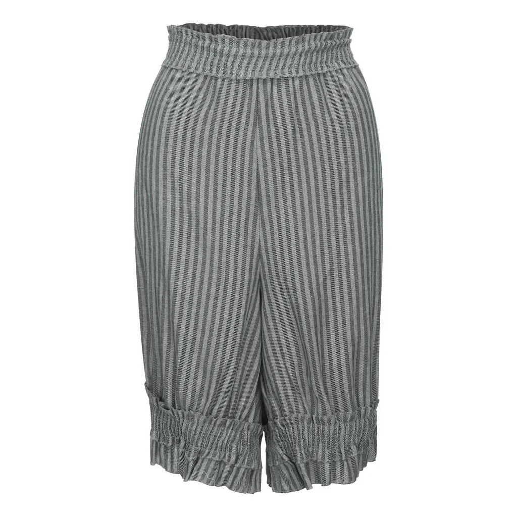 Женские брюки мешковатые широкие модные женские полосатые повседневные шорты с