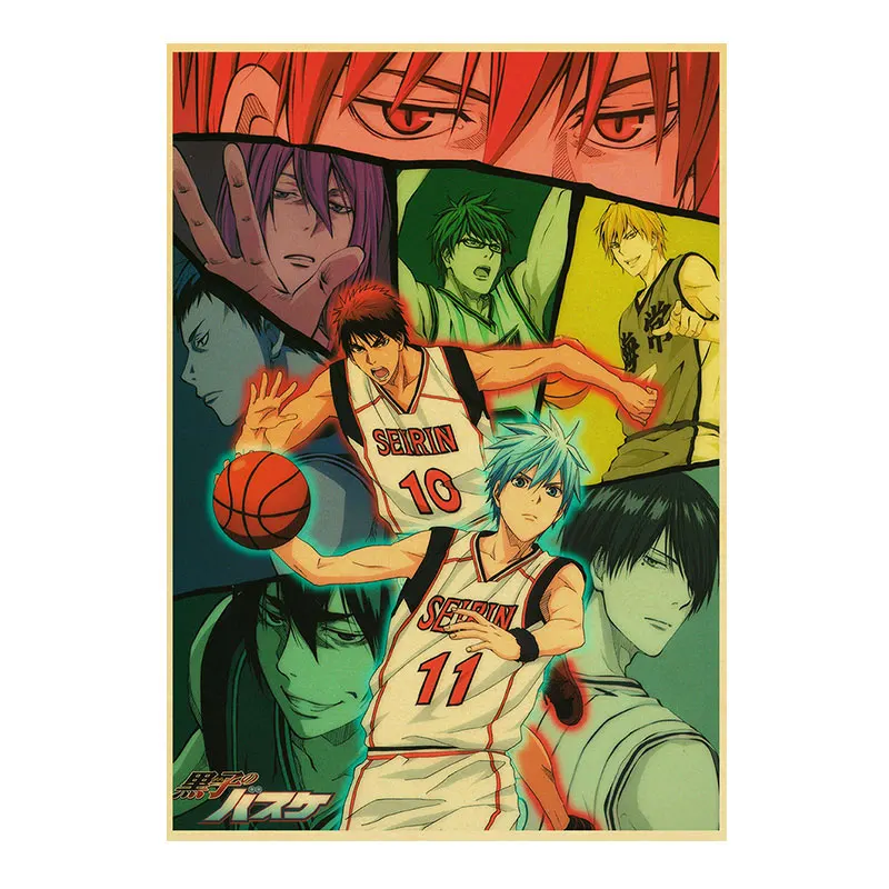 

Kuroko Basketball Retro Anime Poster And Prints Japanese Animation Figure HD Canvas Painting Bedroom Decoration Wall Art Picture