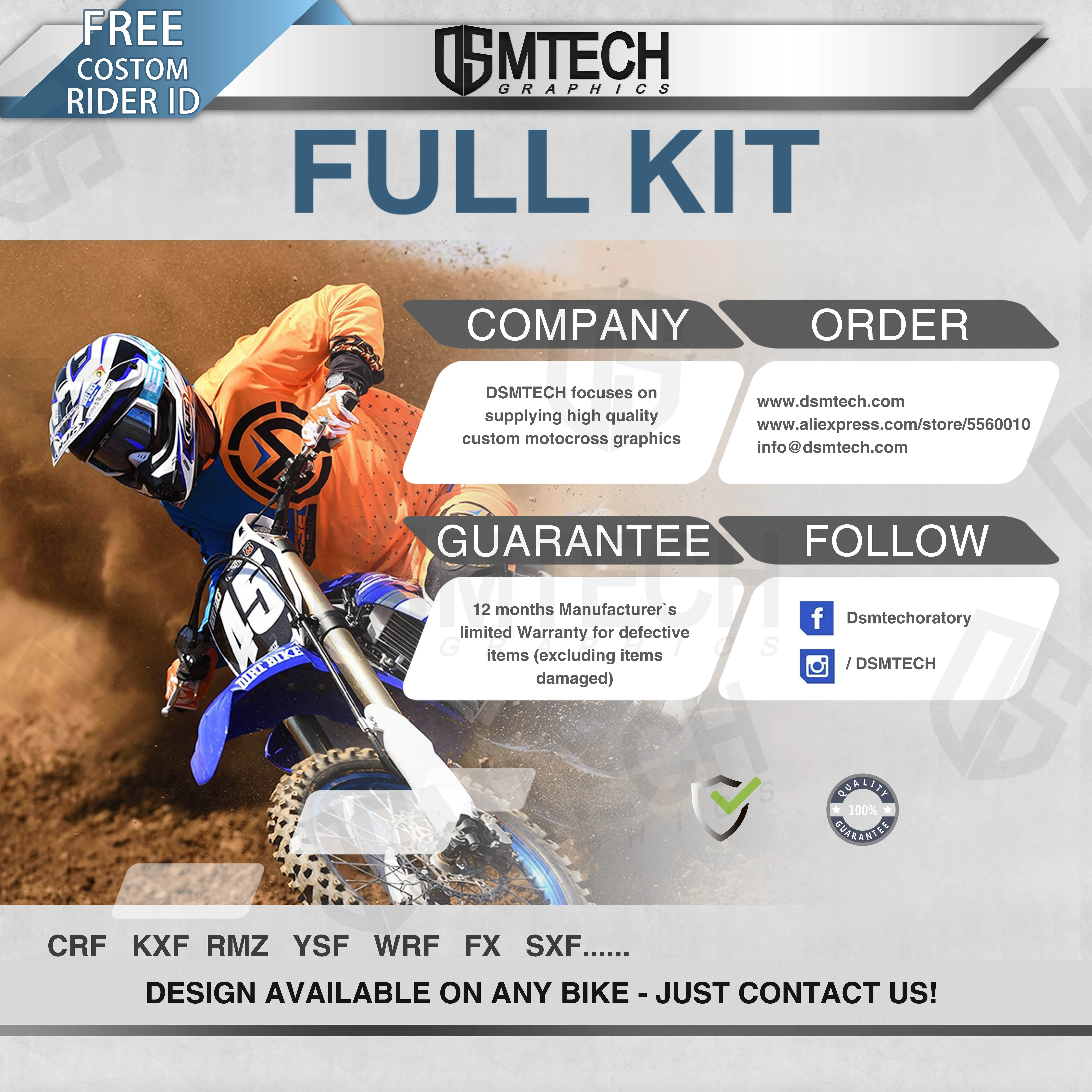 DSMTECH наклейки графика наборы для YAMAHA YZ125 YZ250 2002 2005 2006 2007 2008 2009 2010 2011 2012 2013 2014 YZ