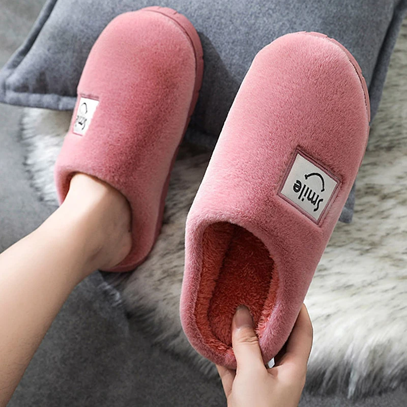 Женские тапочки Замшевые фланелевые с мехом Нескользящие домашние Теплые