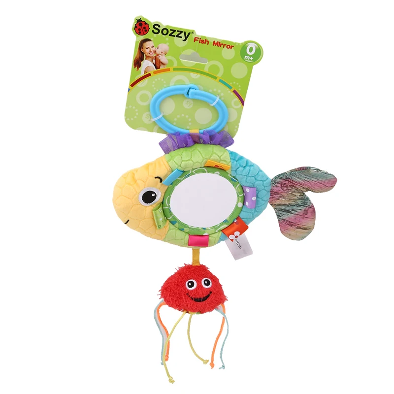 

Hanging Educational Newborn Toy Back Fish Mirror Infant Stroller Baby Rattles 2018 Car Seat Toy Stuffed Plush Toddler