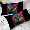 BlessLiving Colorful Cat Pillow Case for Girls Boys Pillowcase Cute Cat Pattern Pillow Cover Black Animal Pillow Protector 2pcs 1