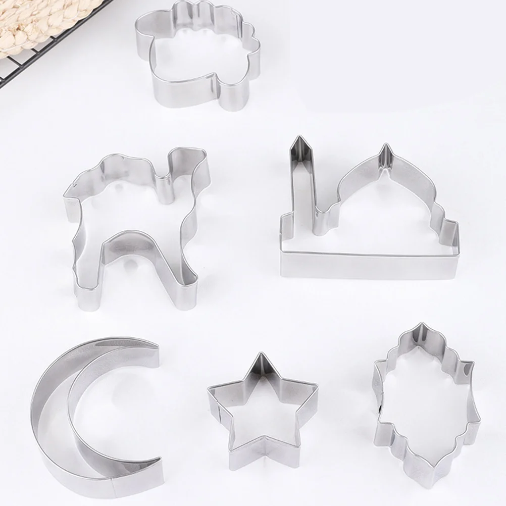 

7pcs Lesser Bairam Theme Biscuit Molds Stainless Steel DIY Cookie Molds Biscuit Mold Muslim Cake Mold DIY Baking Cutting Mold