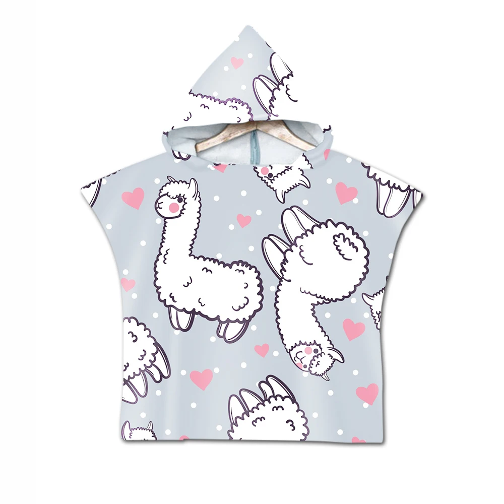 Мягкое банное полотенце с капюшоном и ламой-альпака | Дом сад