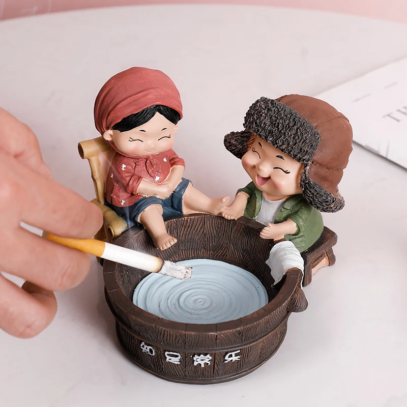 

Creative Ashtray Nordic Style Decoration Personality Trend Cute Girl New Chinese Retro Home Office Decoration Ashtray