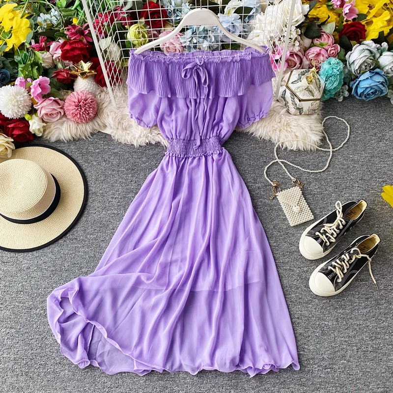 Платье женское Плиссированное в Корейском стиле элегантное пикантное длинное