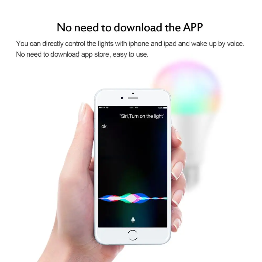 Настольная лампа с голосовым управлением для Apple IOS Homekit App E27 RGB WIFI спальня alexa Siri