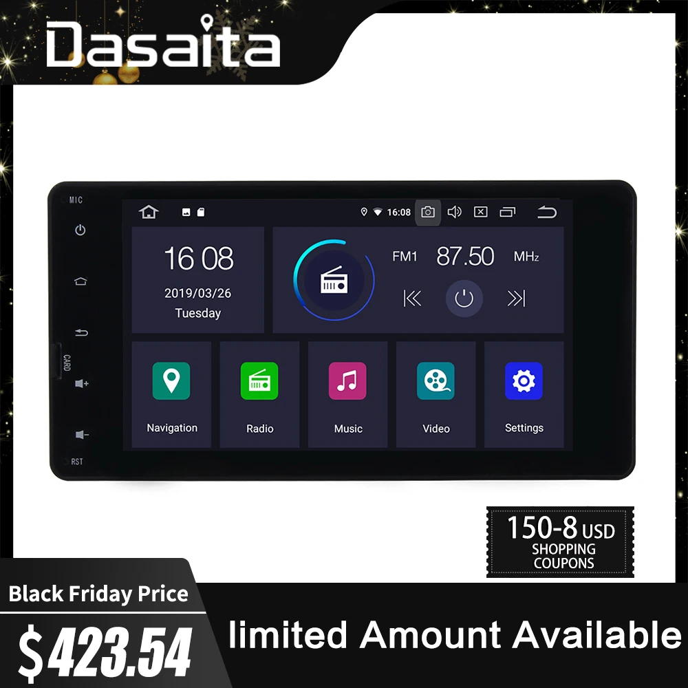 Dasaita " Android 9,0 Автомобильный gps плеер Navi для Mitsubishi Outlander Lancer-X ASX- с 2G+ 16G четырехъядерный стерео без DVD