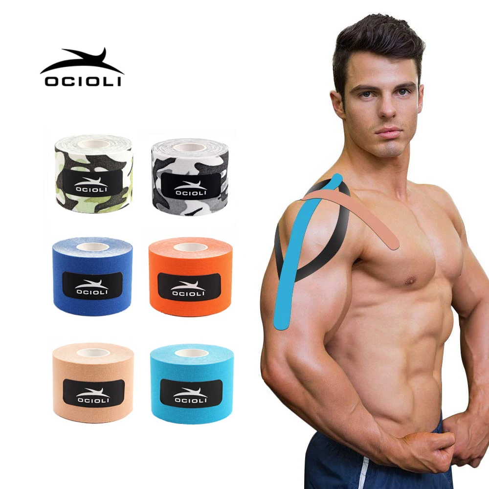 Эластичная кинезиологическая лента Атлетическая облегчение боли спортивная для